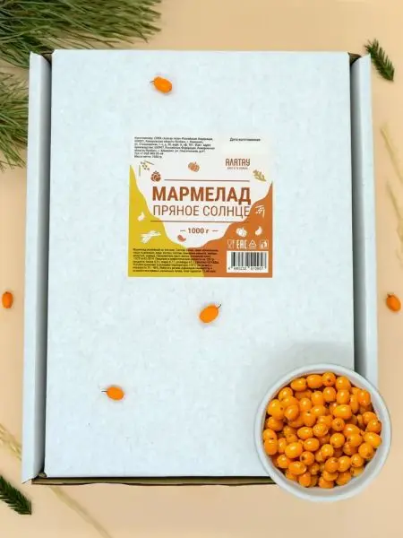 Мармелад ягодный Пряное солнце, облепиховый с пряностями 1 кг Мармелад ягодный Пряное солнце, облепиховый с пряностями 1 кг